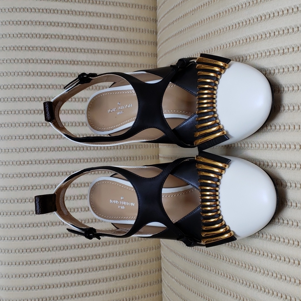 LOUIS VUITTON COLORBLOCK HEADLINE SLINGBACK PUMPS - Picture 3 of 14